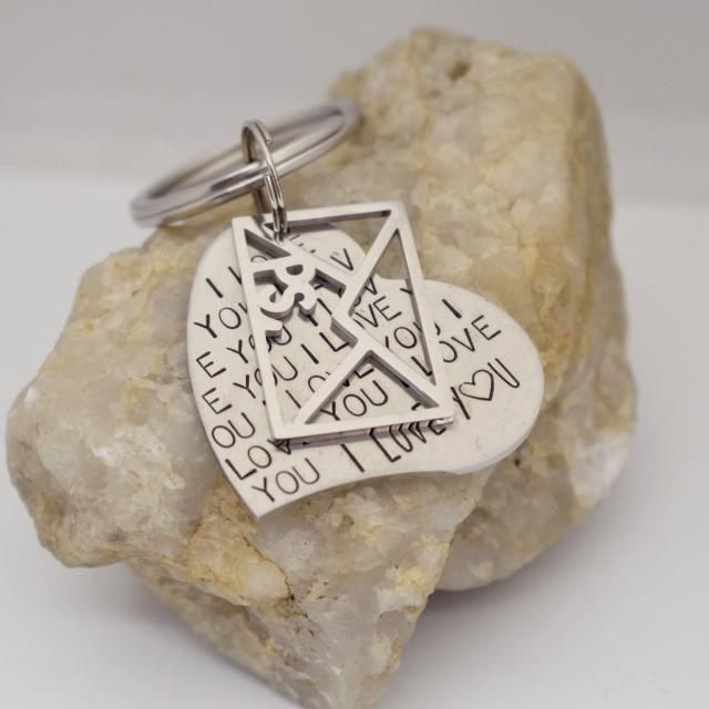 I Love You Heart Love Letter stainless steel keychain.jpg